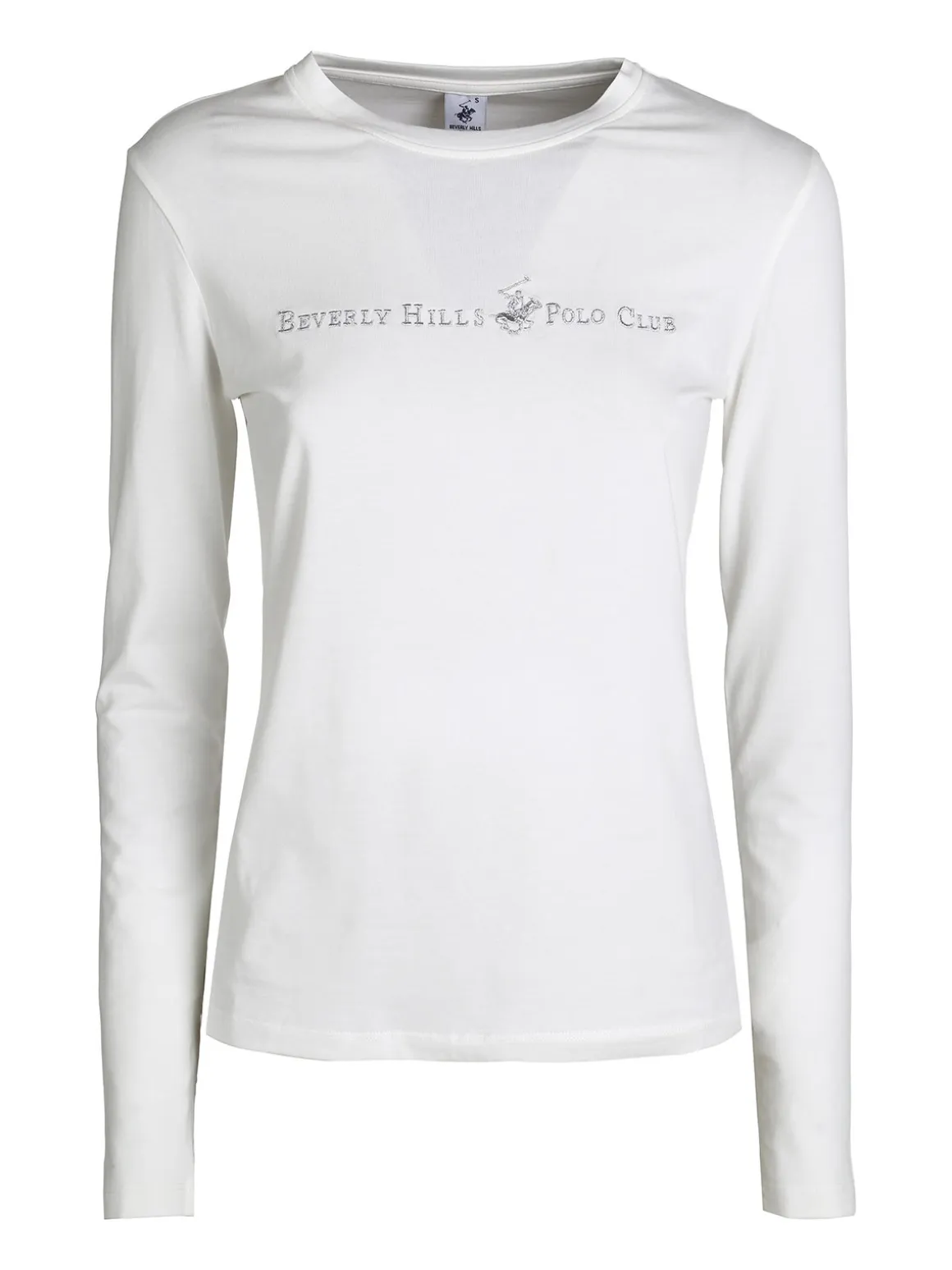 Polo Club T-shirt girocollo da donna a maniche lunghe in cotone - bianco
