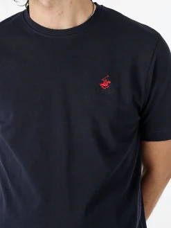 Polo Club T-shirt girocollo da uomo in cotone - blu scuro