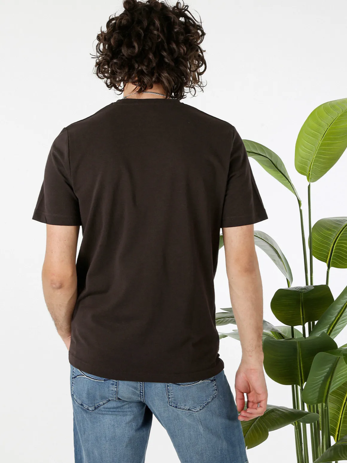 Polo Club T-shirt girocollo da uomo in cotone - moro