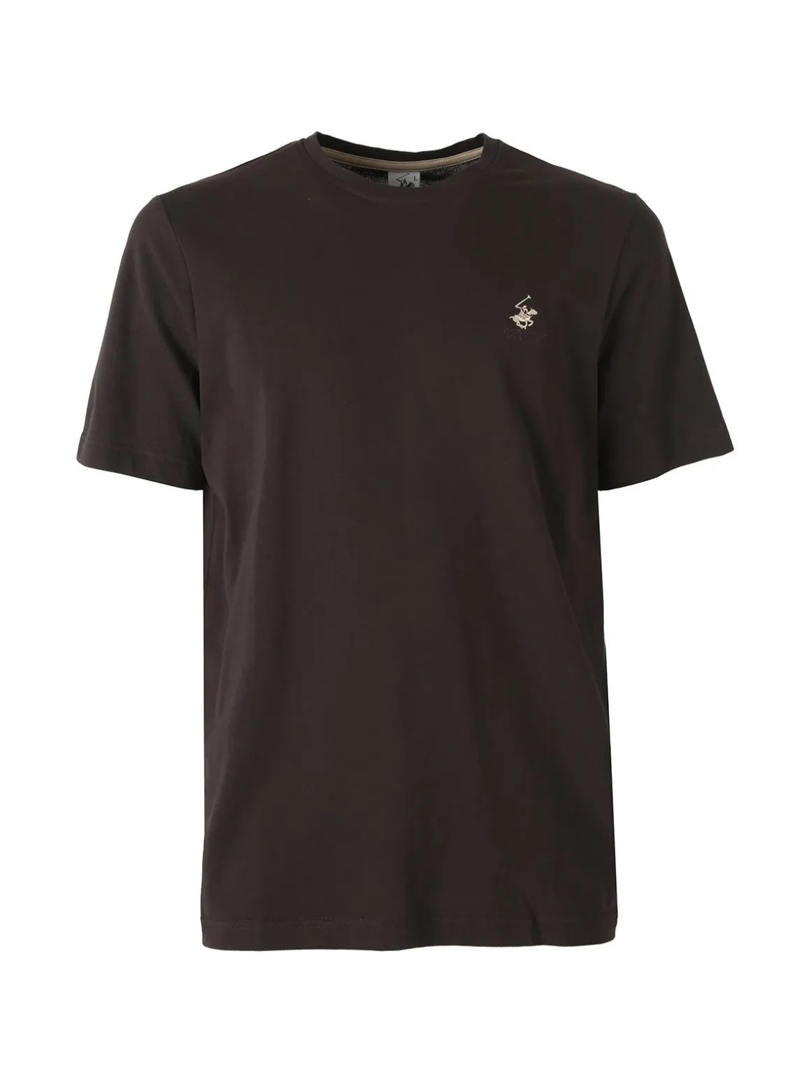Polo Club T-shirt girocollo da uomo in cotone - moro