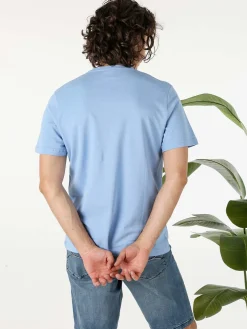Polo Club T-shirt girocollo da uomo in cotone - azzurro