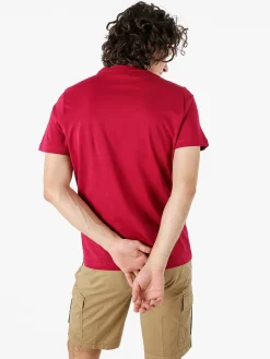 Polo Club T-shirt girocollo da uomo in cotone - bordeaux