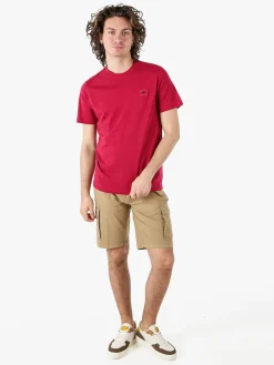 Polo Club T-shirt girocollo da uomo in cotone - bordeaux