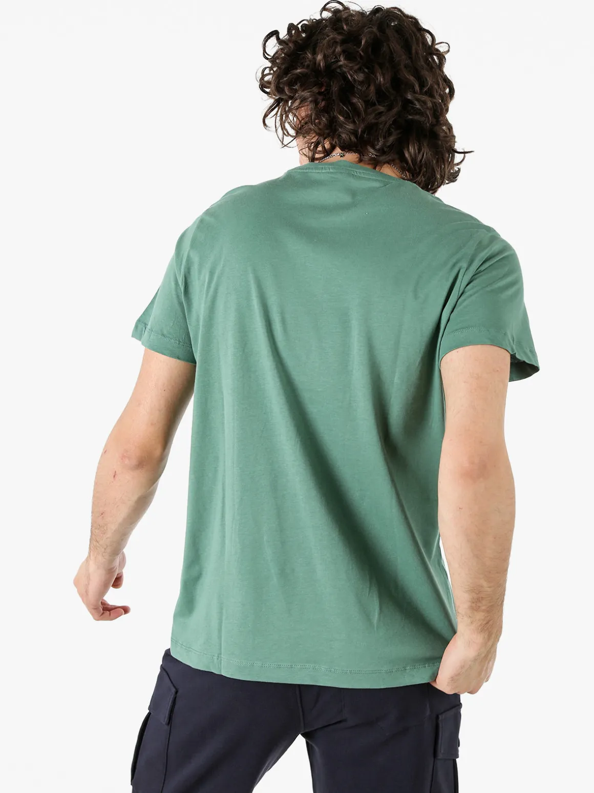 Polo Club T-shirt girocollo da uomo in cotone - verde