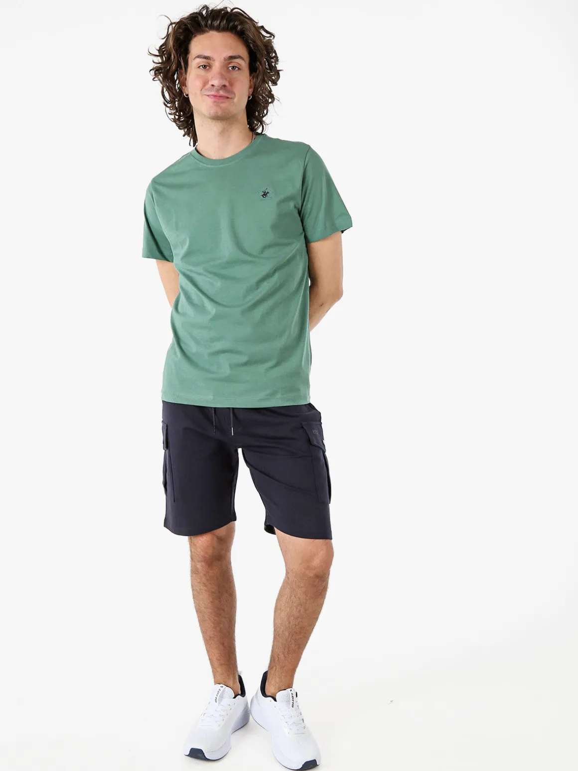 Polo Club T-shirt girocollo da uomo in cotone - verde