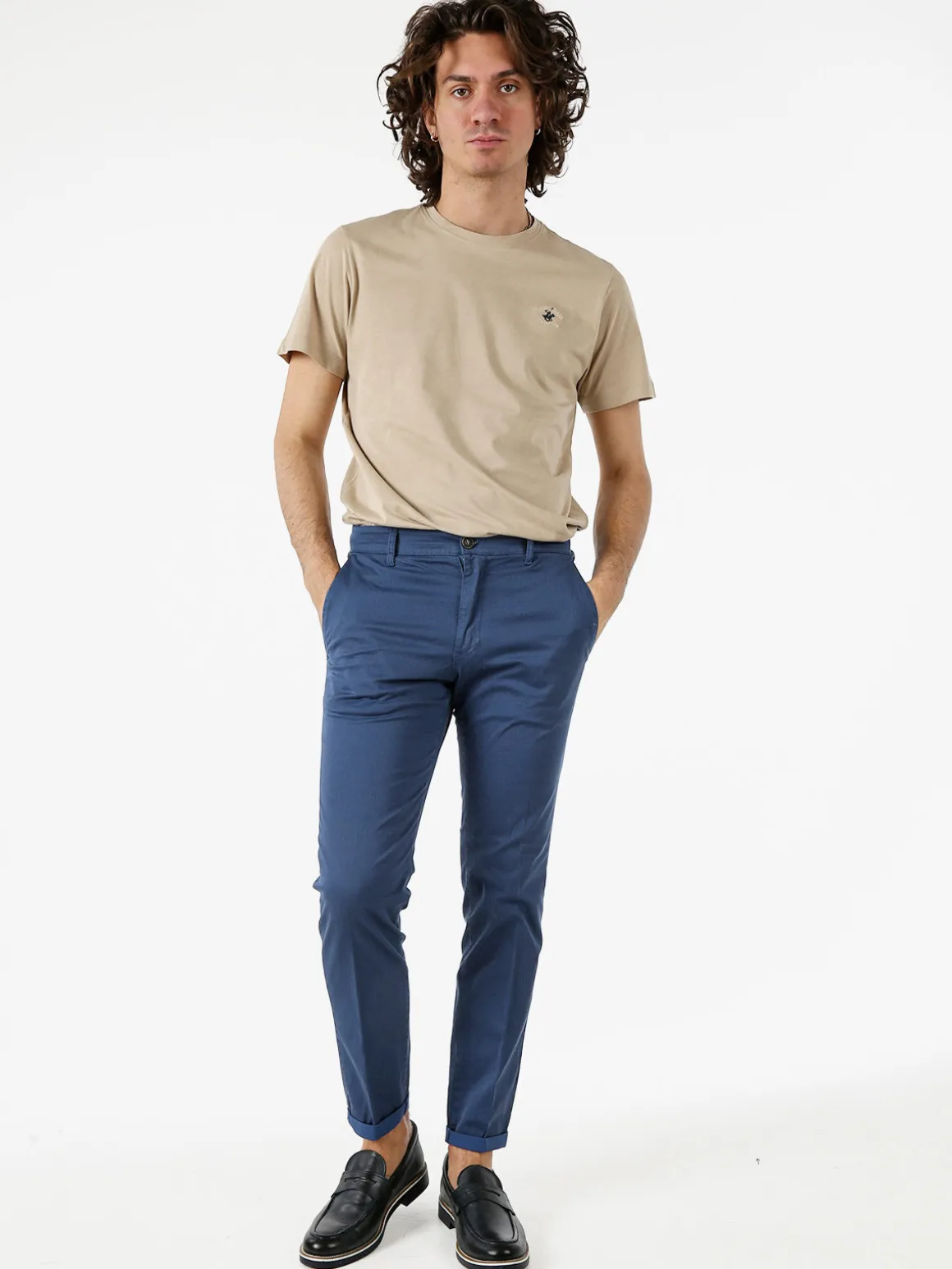 Polo Club T-shirt girocollo da uomo in cotone - sabbia