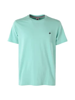 Polo Club T-shirt girocollo da uomo in cotone - acqua marina