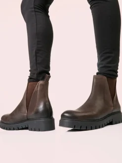 Posch Stivaletti donna chunky in pelle - moro
