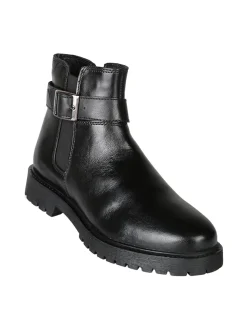 Posch Stivaletti donna in vera pelle con cerniera - nero