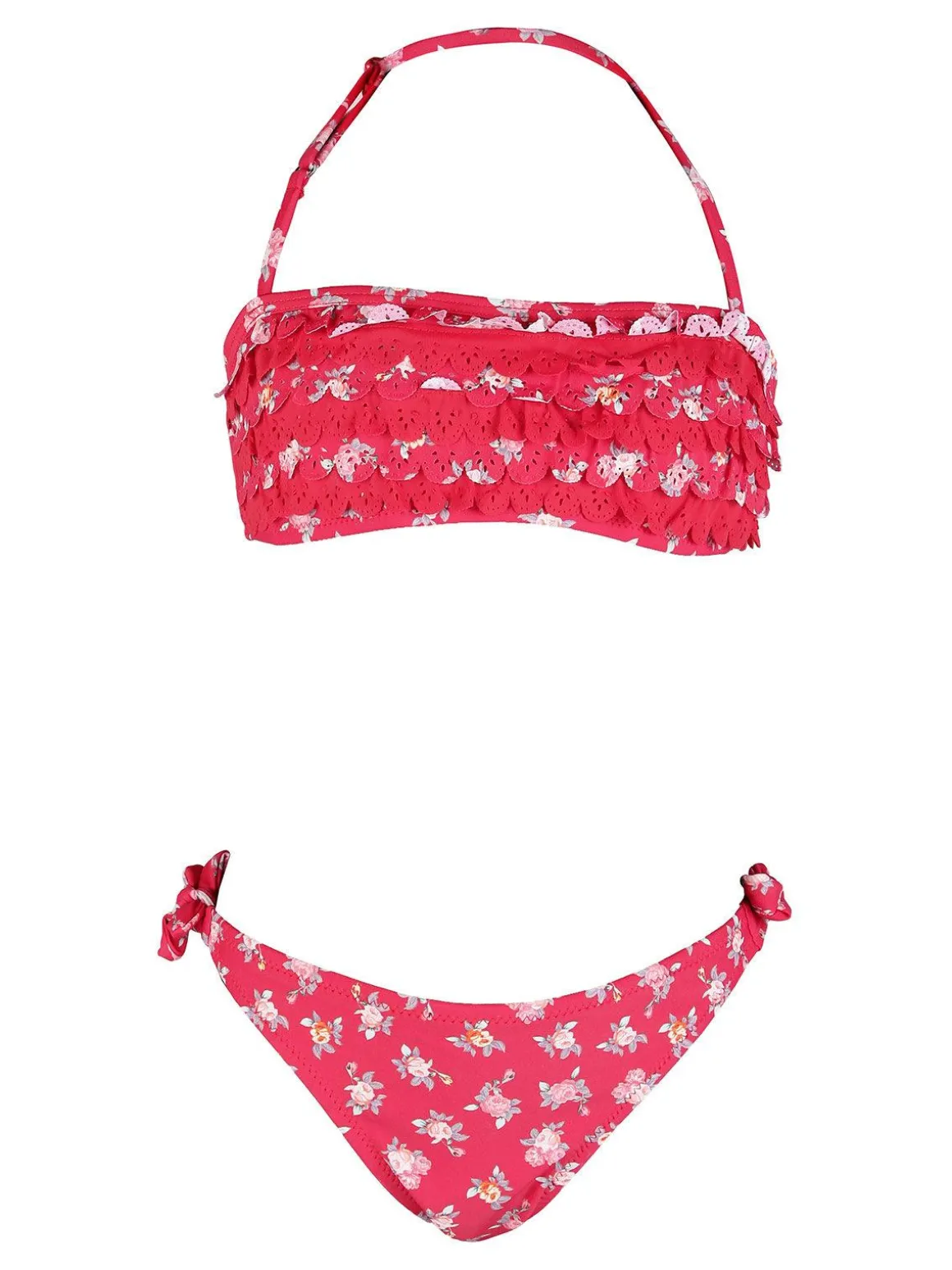 Power Flower Bikini bambina fiorato a fascia