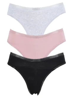 Power Flower Confezione da 3 slip donna in cotone