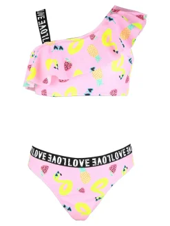 Power Flower Costume bambina 2 pezzi con stampa
