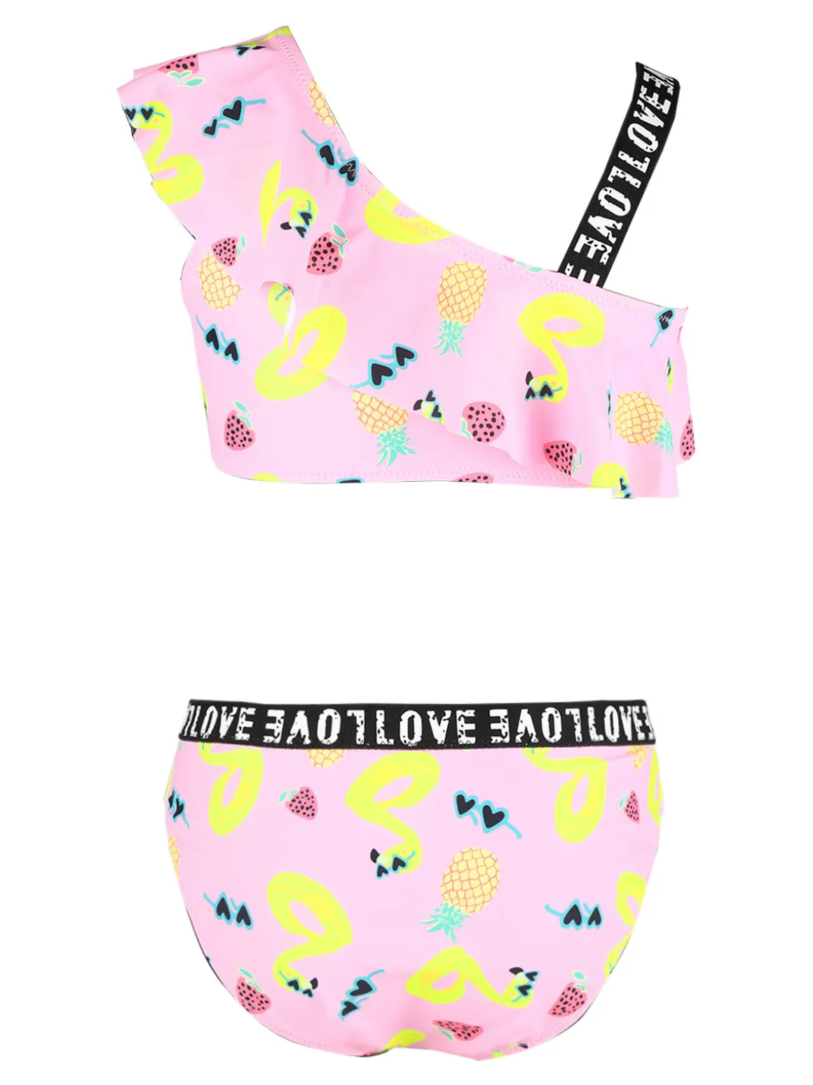 Power Flower Costume bambina 2 pezzi con stampa