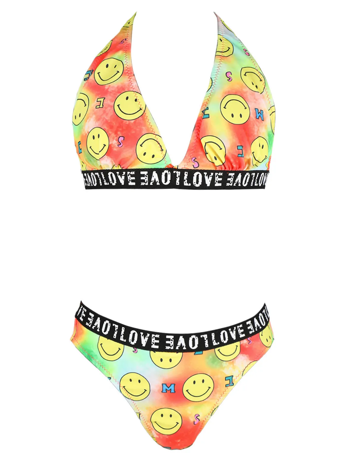 Power Flower Costume bambina 2 pezzi con stampe Smile