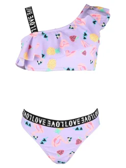 Power Flower Costume bambina 2 pezzi con stampa