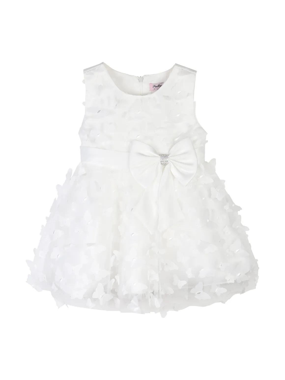 Pretty Baby Abito da cerimonia per neonate in tulle con fiocco per capelli