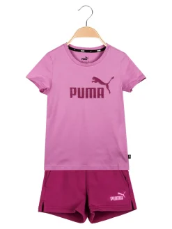 Puma Completo sportivo corto da bambina in cotone