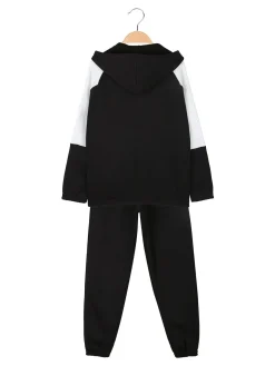 Puma ESS BLOCK SWEAT SUIT Completo tuta invernale da ragazzo con cappuccio e zip - nero