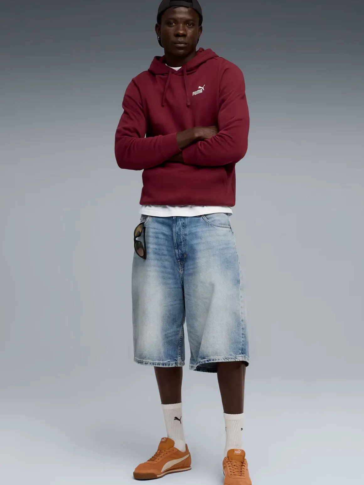 Puma ESS SMALL N.o 1 LOGO HOODIE Felpa uomo con cappuccio - bordeaux
