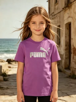 Puma ESS + TEXTURED FOIL BIG LOGO T-shirt da ragazza