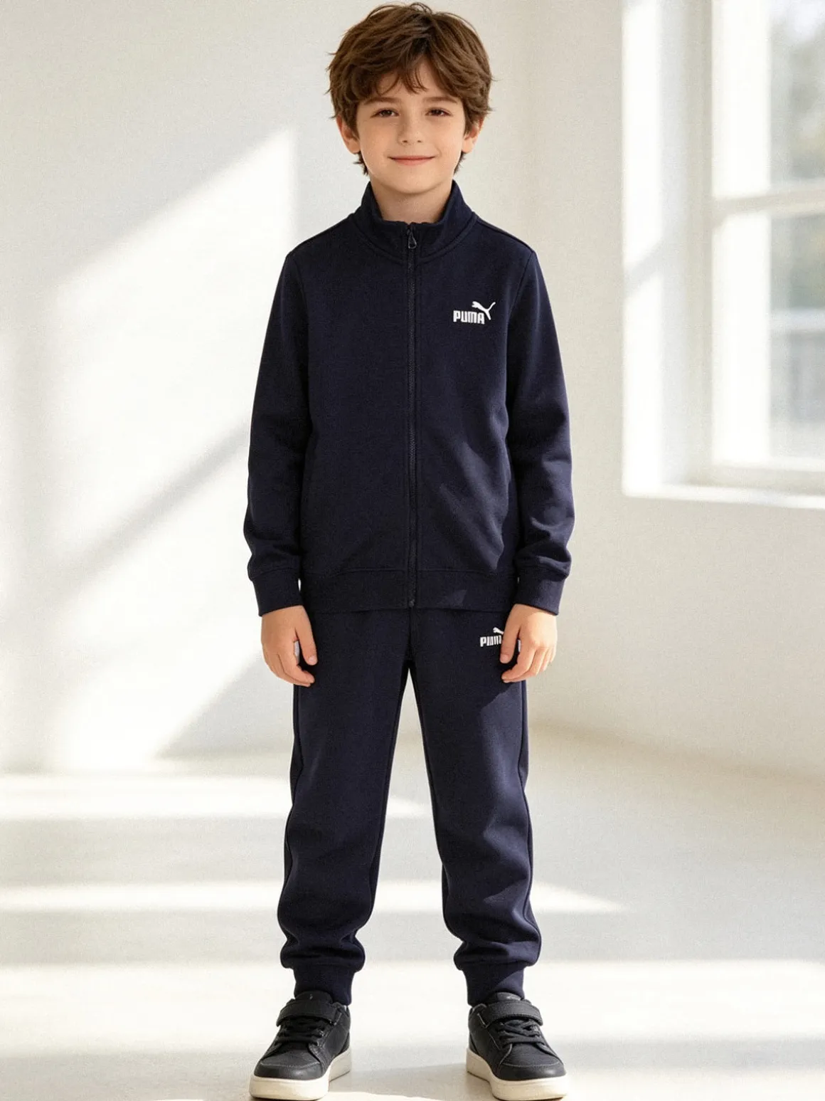 Puma FULL ZIP SWEAT SUIT FL Completo tuta invernale da bambino - blu scuro