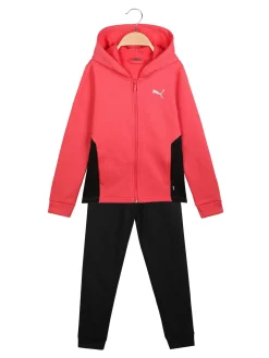 Puma HOODED SWEAT SUIT Tuta felpata da bambina con cappuccio e zip