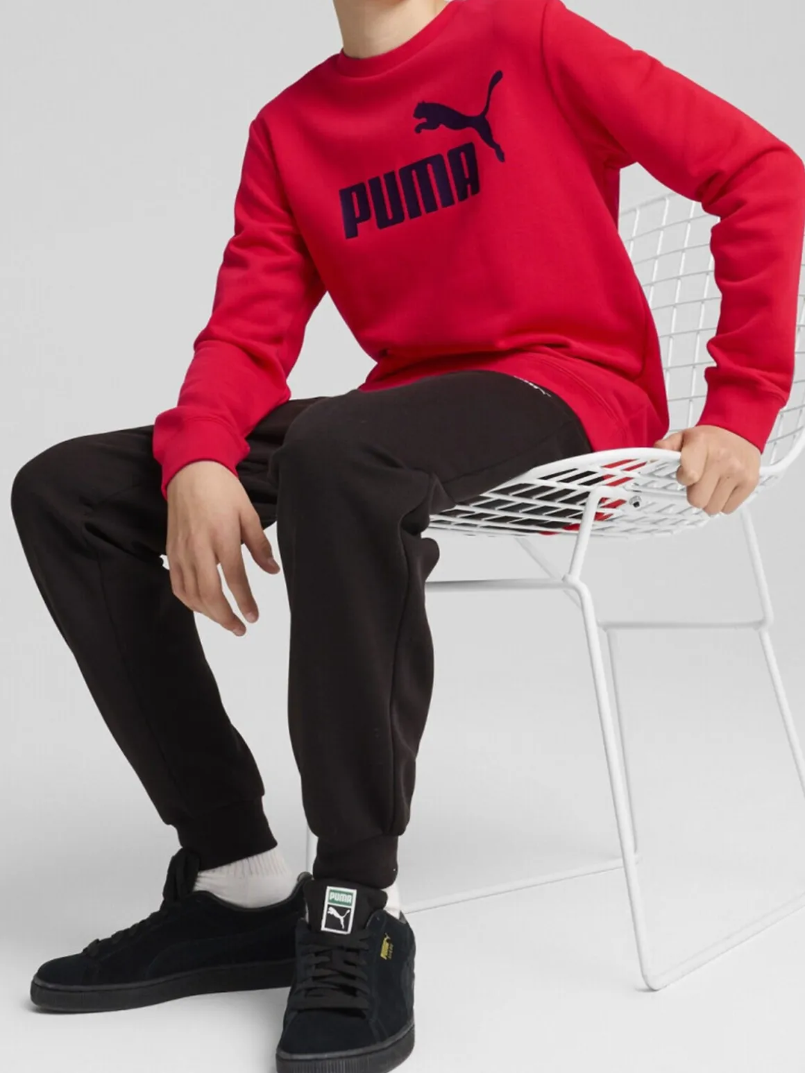 Puma LOGO CREW SUIT Completo tuta da bambini invernale - rosso