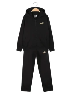 Puma METALLIC SWEAT SUIT Completo tuta da ragazzi con cappuccio e zip - nero