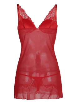 Pura Baby doll + perizoma completo intimo rosso