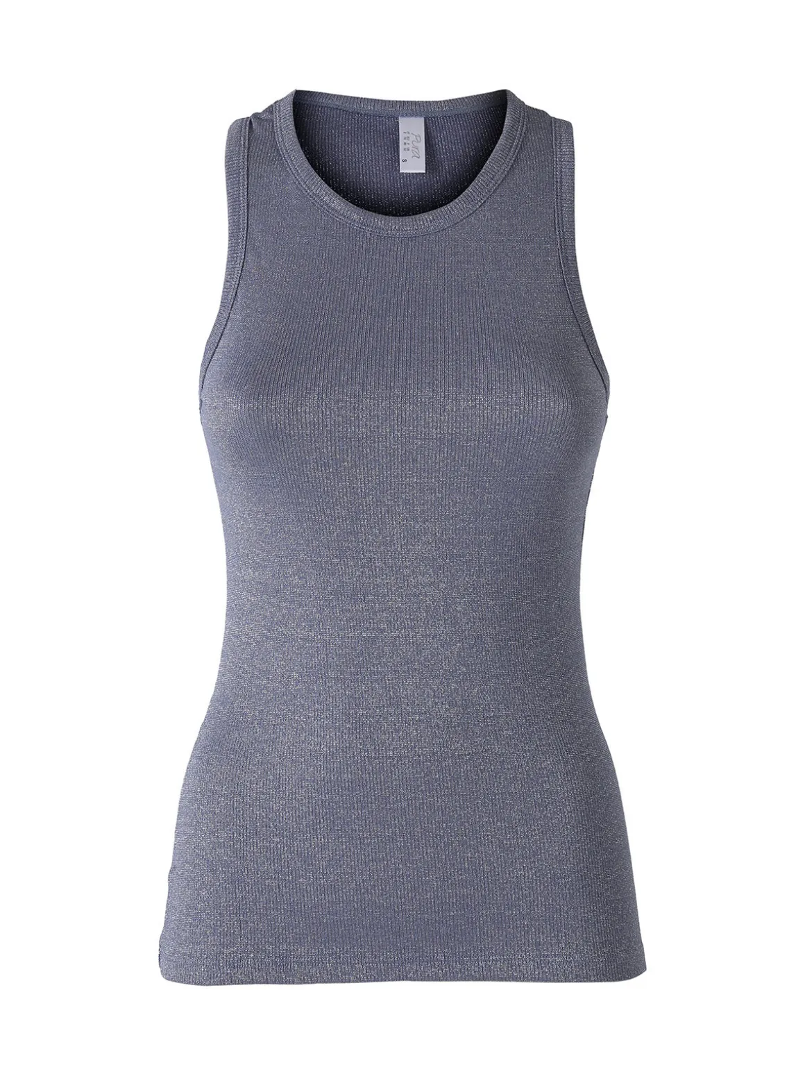 Pura Canotta da donna in cotone lamè - blu