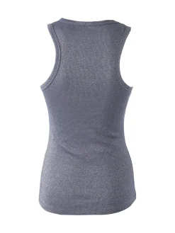 Pura Canotta da donna in cotone lamè - blu