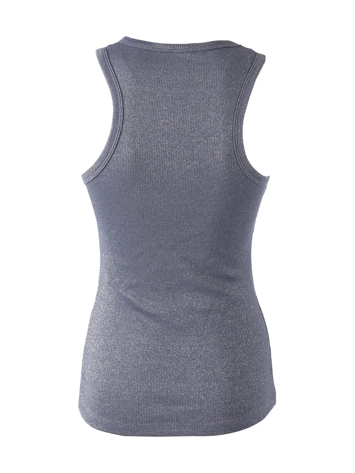 Pura Canotta da donna in cotone lamè - blu