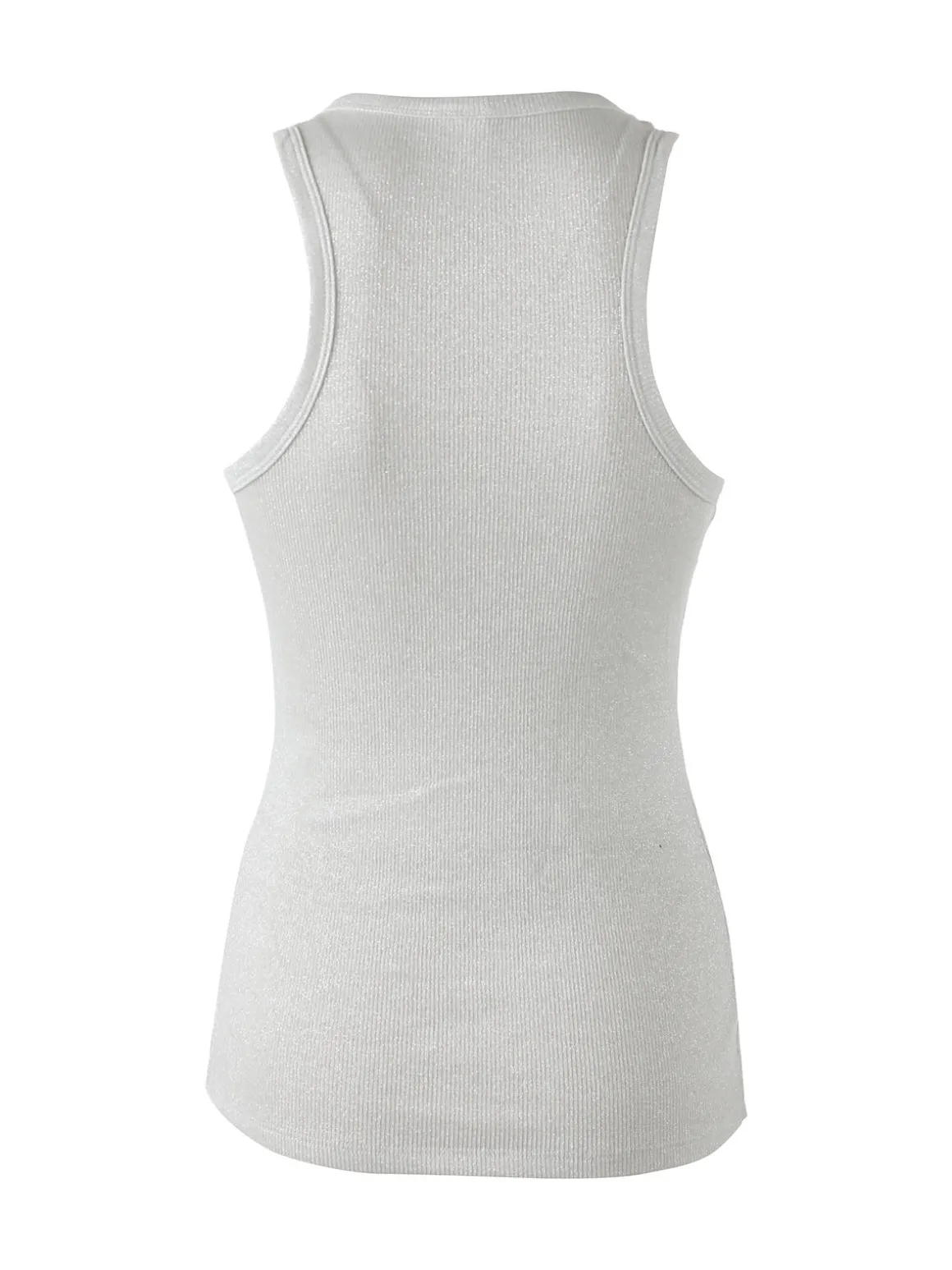Pura Canotta da donna in cotone lamè - argento