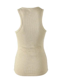 Pura Canotta da donna in cotone lamé - oro