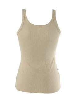 Pura Canotta da donna in cotone lamé - oro