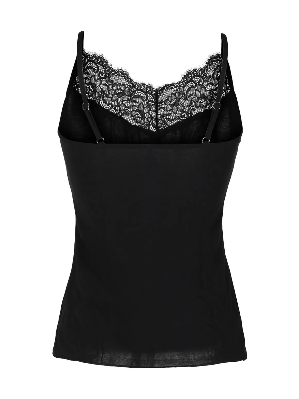Pura LUXURY P0715 Top donna in cashmere con pizzo e spalline sottili
