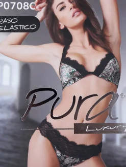 Pura P0708C Bralette imbottita + brasiliano in raso