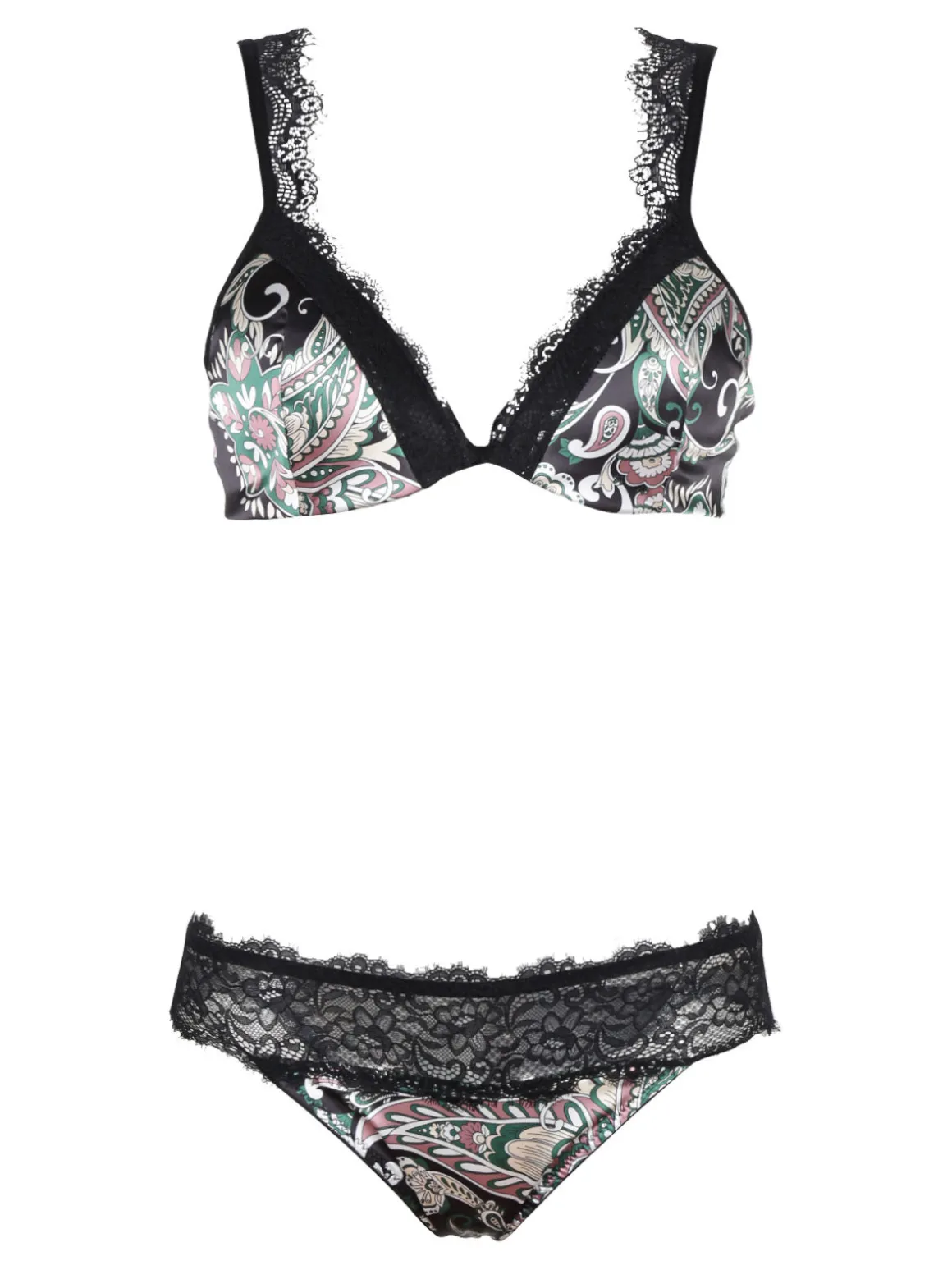 Pura P0708C Bralette imbottita + brasiliano in raso