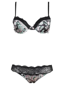 Pura P0709C Push up graduato + brasiliano in raso con stampe