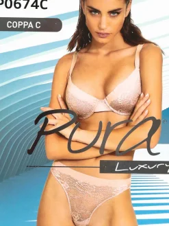 Pura P0674C Reggiseno imbottito + slip in pizzo