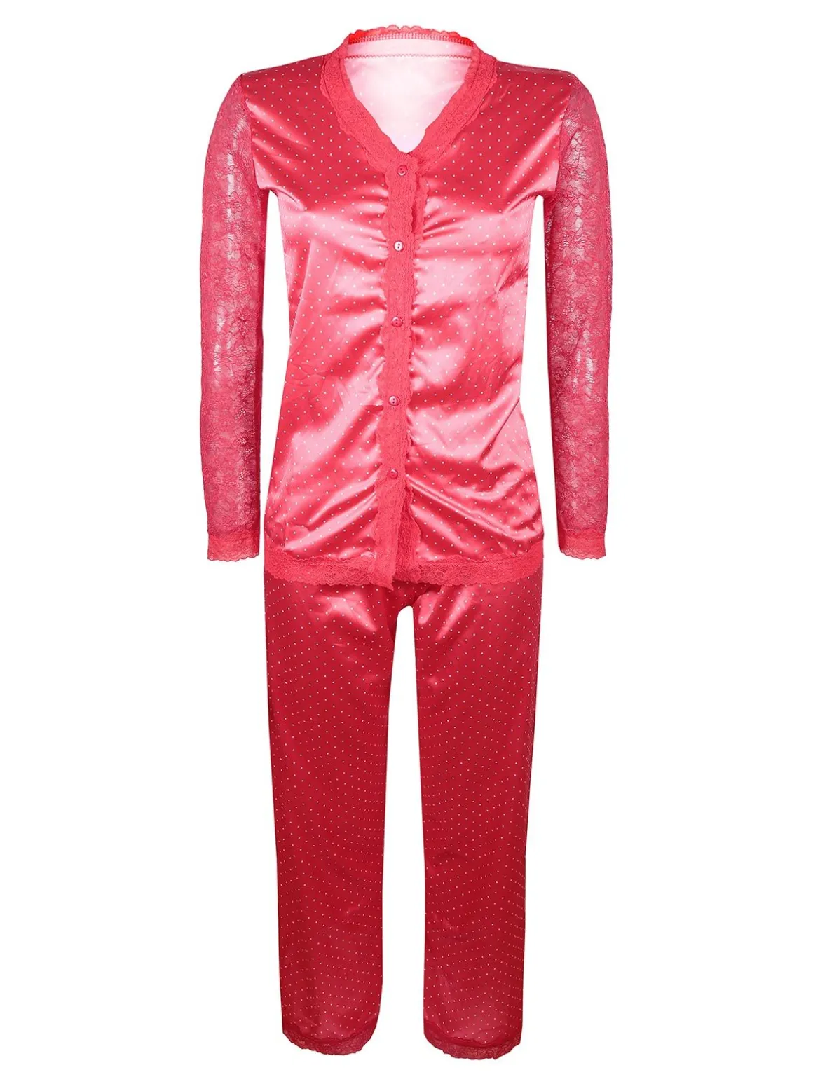Pura Pigiama lungo donna con pizzo