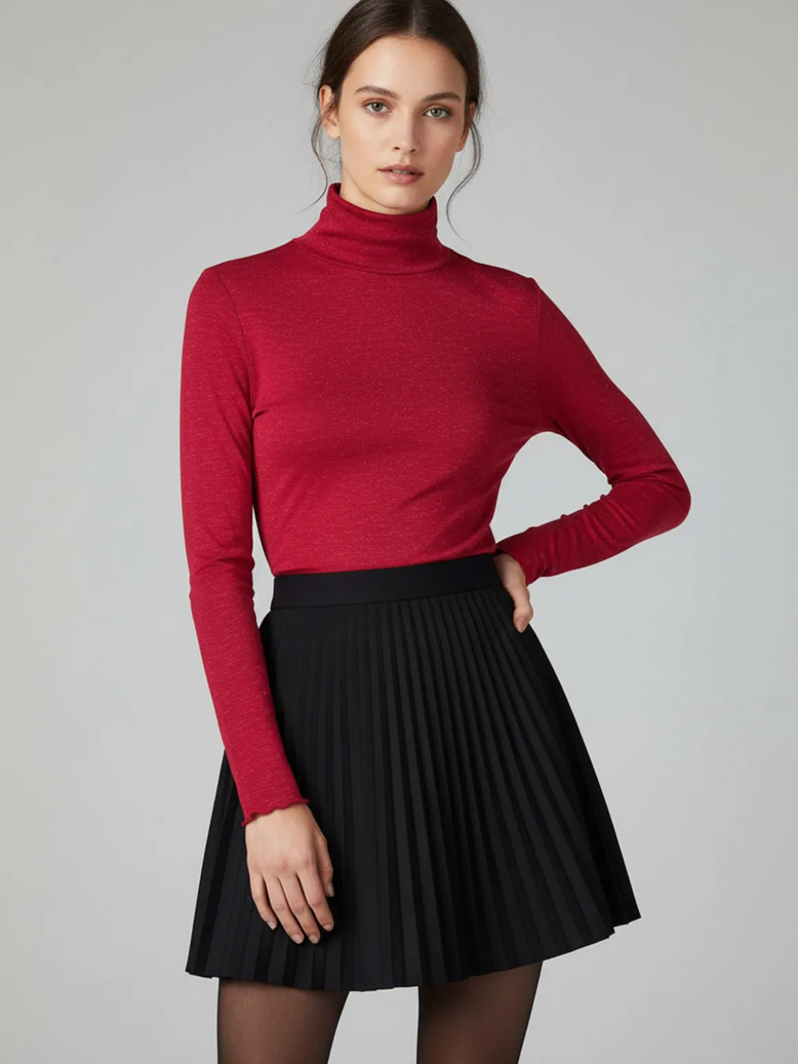 Pura P0725M Dolcevita da donna a maniche lunghe in lurex