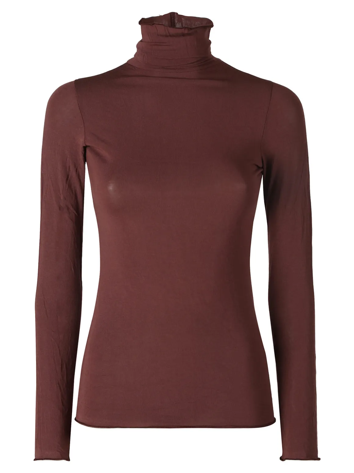 Pura P0714M Dolcevita donna in cashmere a manica lunga - moro
