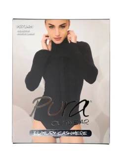 Pura P0714M Dolcevita donna in cashmere a manica lunga - nudo