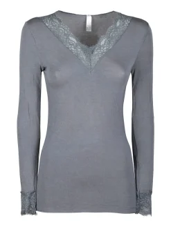 Pura P0716M Maglia donna in cashmere con pizzo