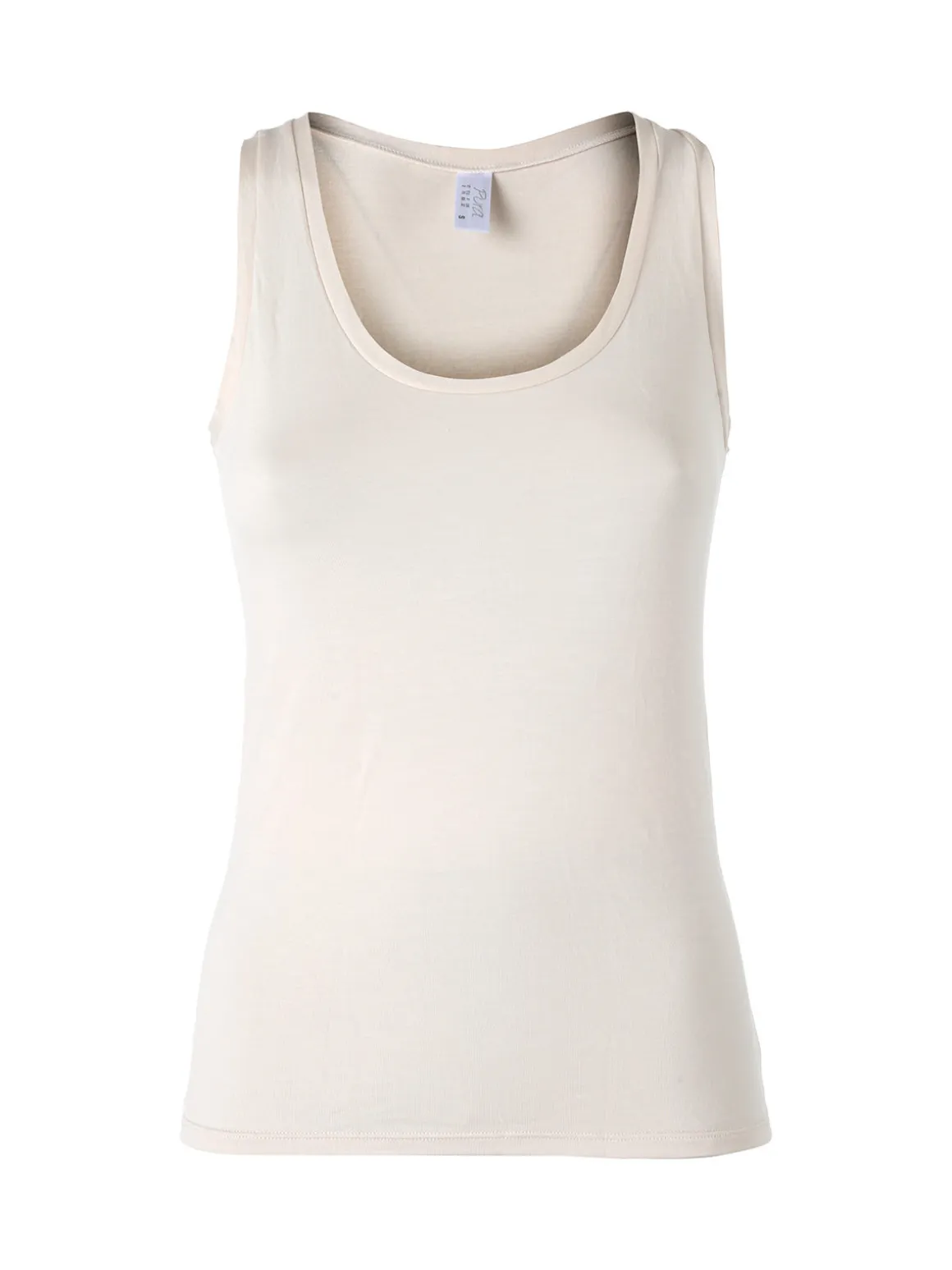 Pura P0718M Top donna in bamboo a spalla larga - sabbia