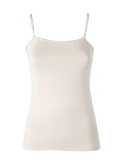 Pura P0717M top donna in bamboo con spalline sottili - sabbia