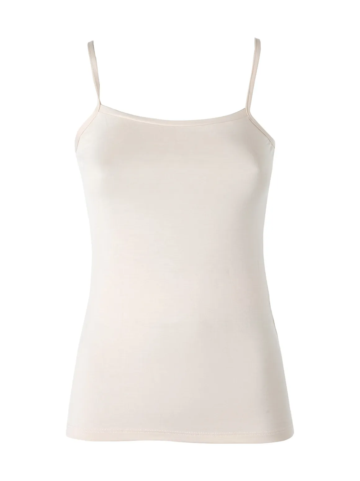 Pura P0717M top donna in bamboo con spalline sottili - sabbia