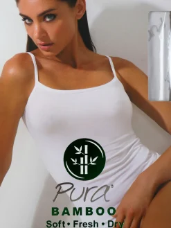 Pura P0717M Top donna in bamboo con spalline sottili