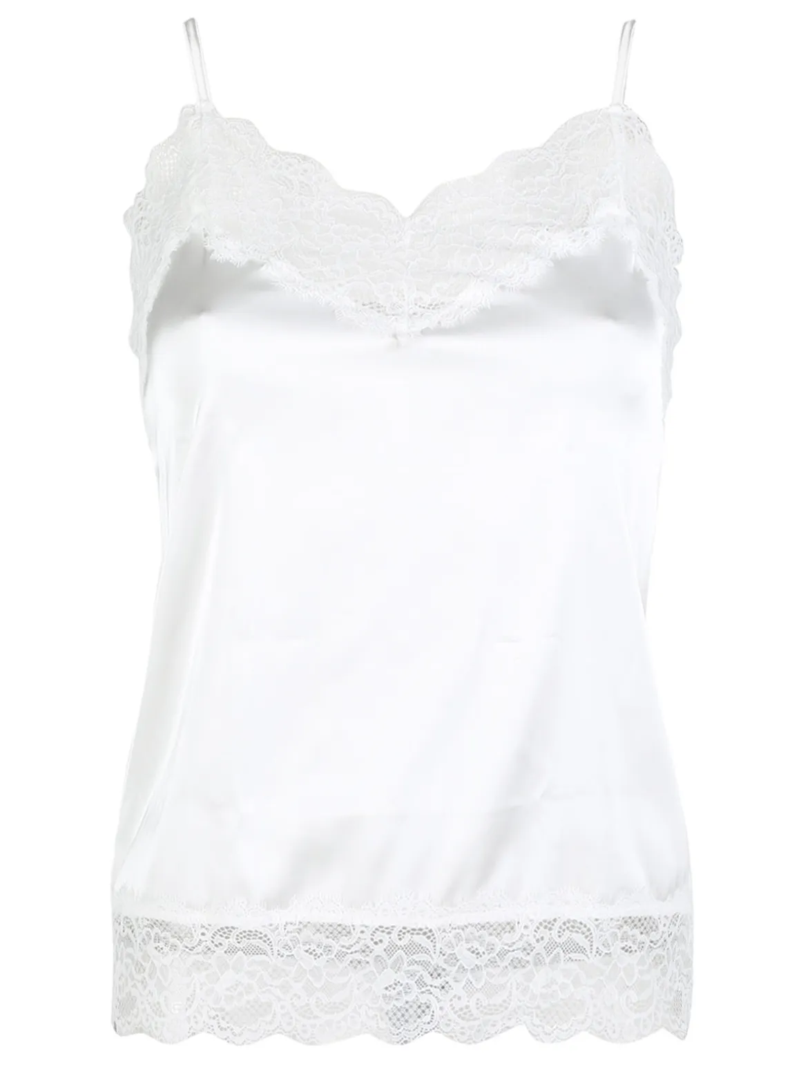 Pura P0732M Top donna in raso satinato con pizzo